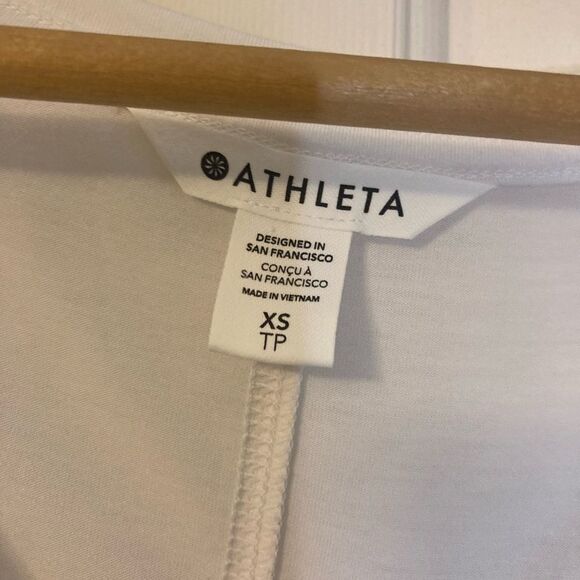 Athleta Basic White Scoop Neck Short Sleeve Basic Layering Tee Shirt XS - Picture 8 of 8